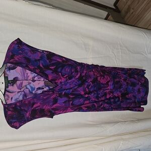 Elegant Purple Floral Women's Dress